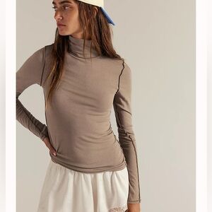 Free People We The Free Good Good Turtleneck Fallen Rock XL